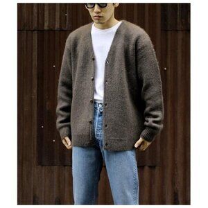 Needles Mohair Cardigan in Charcoal Brown S Mens New Defect Made in Japan LQ276